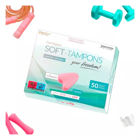 JoyDivision Soft-Tampons - mäkké tampóny bez šnúrky (50 ks)