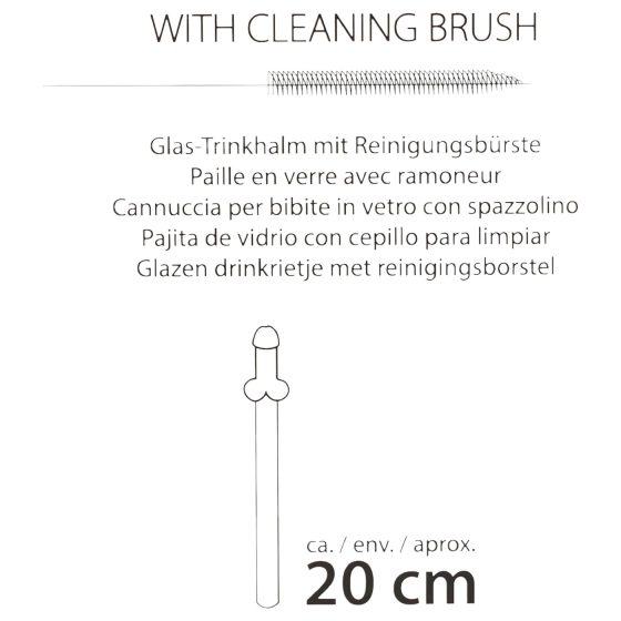 Straw Willy - slamka v tvare penisu - priehľadná - 4 ks