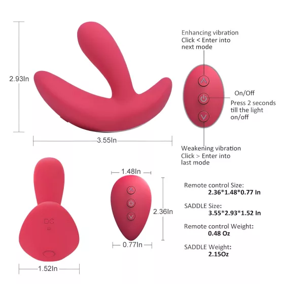 Cotoxo - vibrátor na prostatu s diaľkovým ovládaním - červený