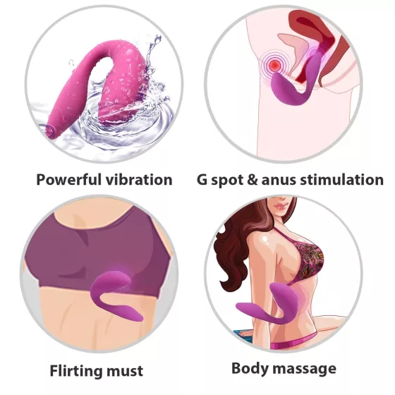 Cotoxo Cupid 2 - vibrátor pre páry na diaľkové ovládanie - fialový