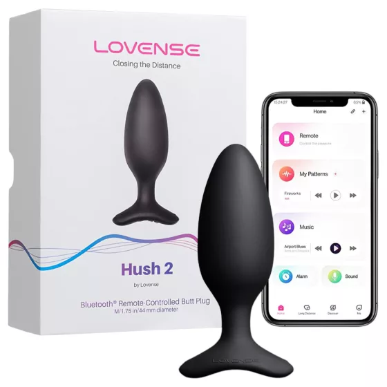 LOVENSE HUSH 2 S - inteligentný análny vibrátor (38 mm) - čierny