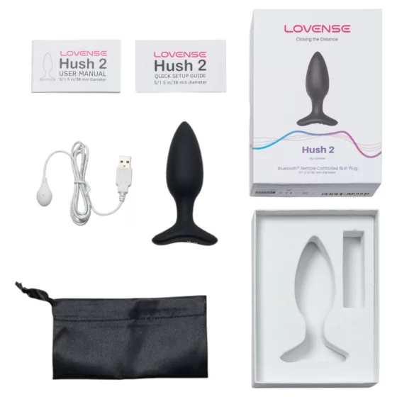 LOVENSE HUSH 2 S - inteligentný análny vibrátor (38 mm) - čierny