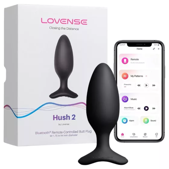 LOVENSE HUSH 2 M - inteligentný análny vibrátor (45 mm) - čierny