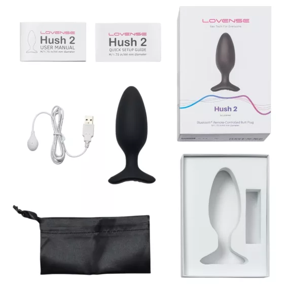 LOVENSE HUSH 2 M - inteligentný análny vibrátor (45 mm) - čierny
