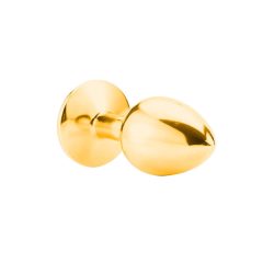 Sunfo - kovové análne dildo s kameňom (zlato-červené)