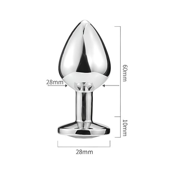 Sunfo - análny kovový plug - ružový kameň - strieborný