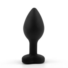   Sunfo - Silikónové análne dildo s kameňom v tvare srdca (čierne a biele)