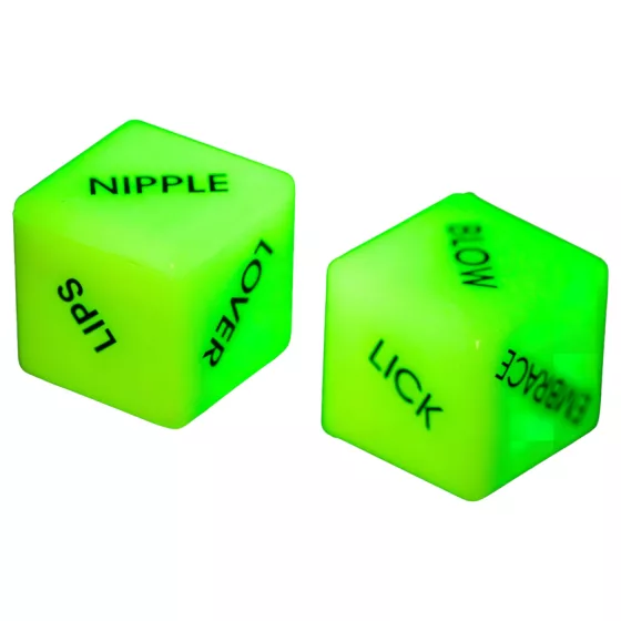 Glow Dice - svietiaca kocka - erotická hračka - fosforeskujúca