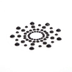 Samolepka na bradavky ligotavé diamanty (čierna)