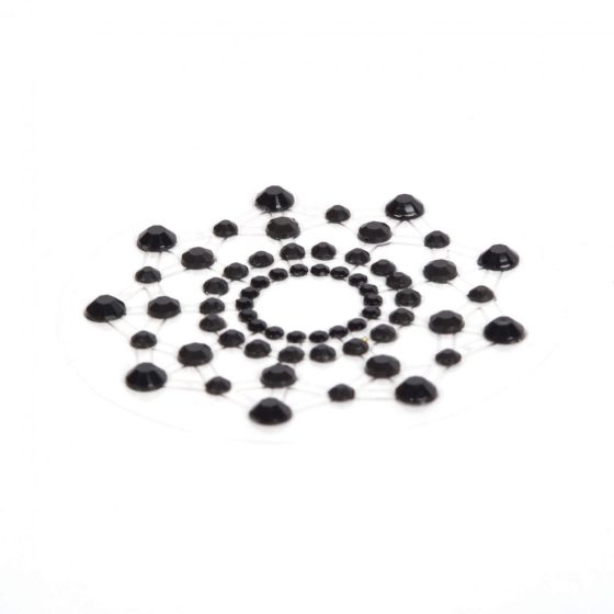 Samolepka na bradavky ligotavé diamanty (čierna)