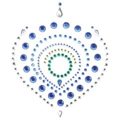   Súprava intímnych šperkov s trblietavými diamantmi - 3 kusy (zeleno-modrá)
