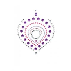   Súprava intímnych šperkov s trblietavými diamantmi - 3 kusy (ružovo-fialová)