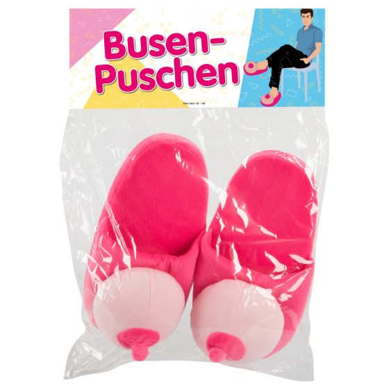 Ružové plyšové papuče - v tvare pŕs