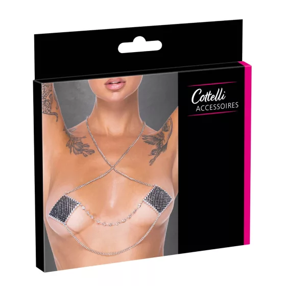 Cottelli - ozdobná nálepka na bradavky - strieborná