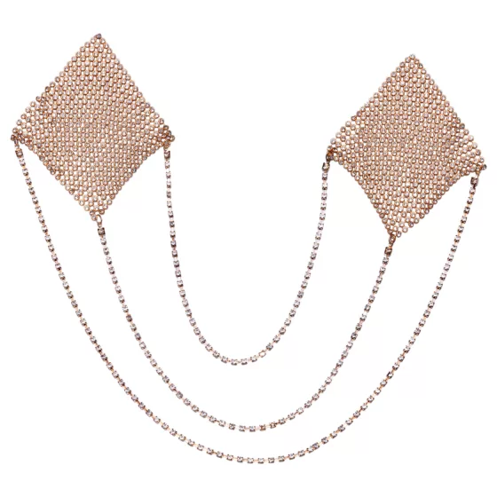 Cottelli - ozdoba na bradavky s reťazou - zlatá