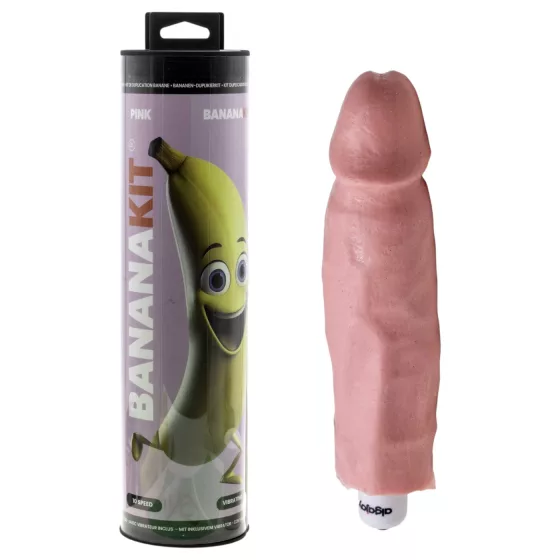 Bananakit - sada na odlievanie penisu s vibrátorom (ružová)