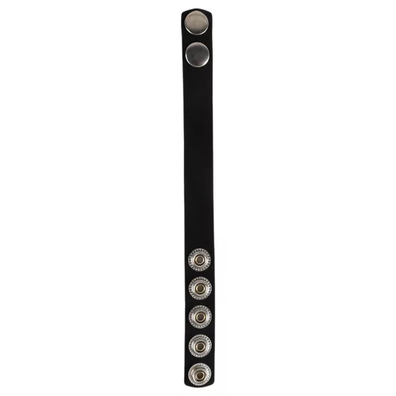 Pulselock Forge - nastaviteľný silikónový erekčný krúžok so zapínaním na patent (čierny) - 228 mm