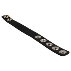   Pulselock Forge - nastaviteľný silikónový erekčný krúžok so zapínaním na patent (čierny) - 228 mm