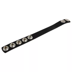   Pulselock Forge - nastaviteľný silikónový erekčný krúžok so zapínaním na patent (čierny) - 228 mm
