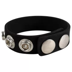   Pulselock Forge - nastaviteľný silikónový erekčný krúžok so zapínaním na patent (čierny) - 228 mm