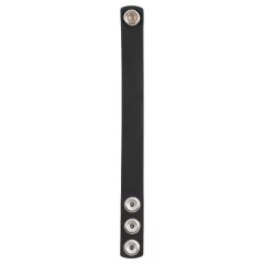   Pulselock Forge - nastaviteľný silikónový erekčný krúžok so zapínaním na patent (čierny) - 200 mm