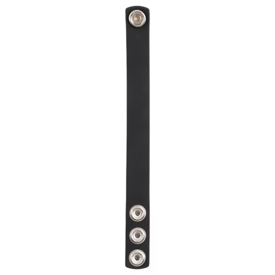 Pulselock Forge - nastaviteľný silikónový erekčný krúžok so zapínaním na patent (čierny) - 200 mm