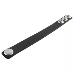   Pulselock Forge - nastaviteľný silikónový erekčný krúžok so zapínaním na patent (čierny) - 200 mm