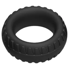   Pulselock Forge - silikónový erekčný krúžok s dezénom pneumatiky (čierny) - 30 mm