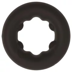  Pulselock Cocktura - bodkovaný silikónový erekčný krúžok (čierny) - 27 mm