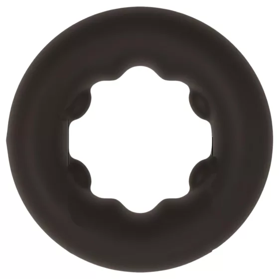Pulselock Cocktura - bodkovaný silikónový erekčný krúžok (čierny) - 27 mm