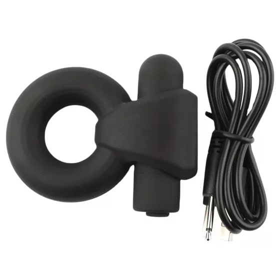 Pulselock Vantr - akumulátorový vibračný krúžok na penis a semenníky (čierny) - 25 mm