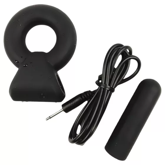 Pulselock Vantr - akumulátorový vibračný krúžok na penis a semenníky (čierny) - 25 mm