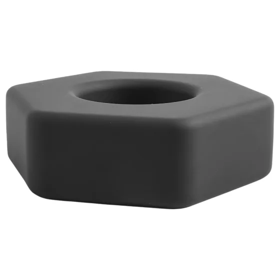 Pulselock Forge - silikónový erekčný krúžok v tvare matice (čierny) - 22 mm