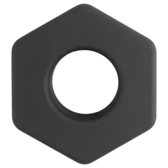   Pulselock Forge - silikónový erekčný krúžok v tvare matice (čierny) - 22 mm
