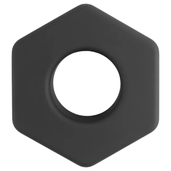 Pulselock Forge - silikónový erekčný krúžok v tvare matice (čierny) - 22 mm