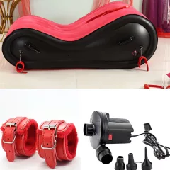   Desirel Magic Pillow - Nafukovací BDSM sexuálny nábytok - s putami (červený)