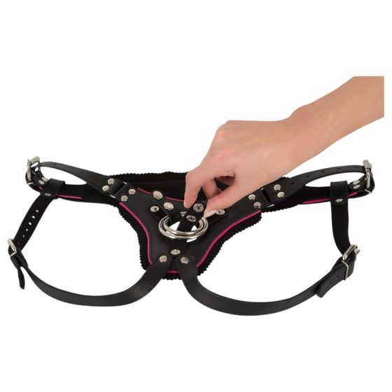 ZADO - kožené spodné prádlo na pripínacie pomôcky - čierne - S-L