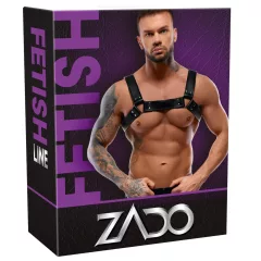 ZADO - postroj na prsia - pravá koža - čierny