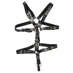 ZADO - čierny kožený pánsky postroj body (S-L)
