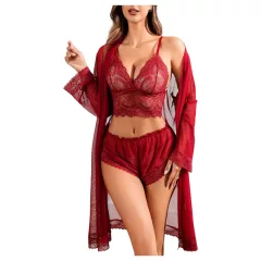   JSY 058 - erotická súprava spodnej bielizne - červená (L-XL)