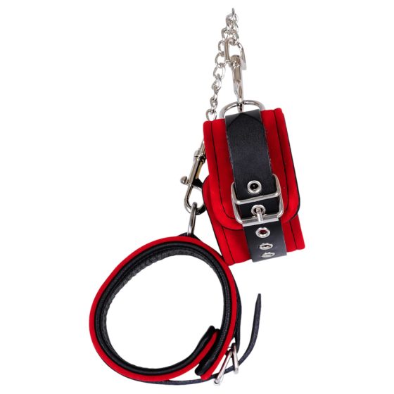 ZADO - kožené členkové putá (červené)