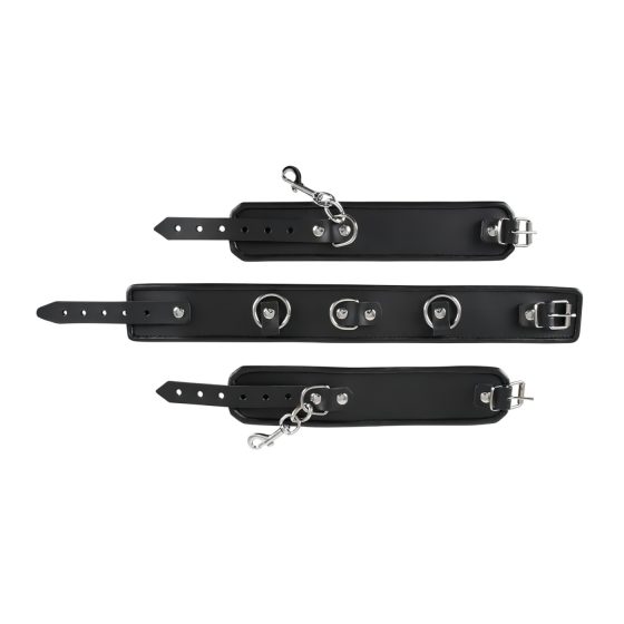 ZADO - obojok na krk s putami - čierna - koža