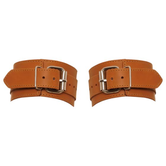 ZADO - kožené putá na zápästie (hnedé)