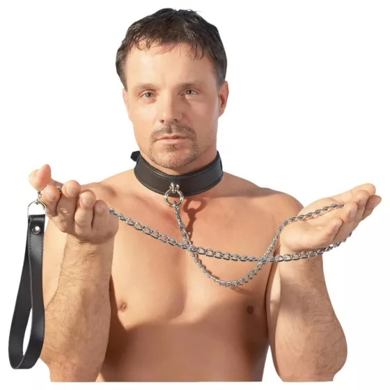 ZADO - kovový BDSM vodítko k obojku (strieborné)