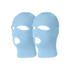 Balaclava - pletená maska s 3 otvormi (modrá)