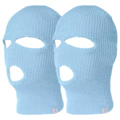 Balaclava - erotická kukla s 3 otvormi - pletená - modrá