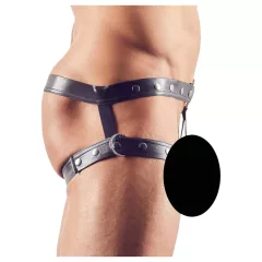 Svenjoyment - postroj s erekčným krúžkom - čierny - M/L