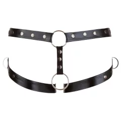 Svenjoyment - postroj s erekčným krúžkom - čierny - M/L