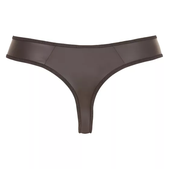 Svenjoyment - pánske tangá lesklé so zipsom a kamienkami - čierne - 2XL
