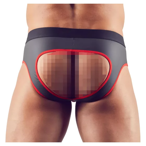Svenjoyment - pánske otvorené jock slipy - čierne - XL